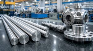Duplex stainless steel S31803 round bars and machined valve pump components
