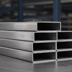 Stainless steel rectangular hollow sections with visible wall thickness