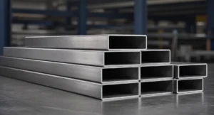 Stainless steel rectangular hollow sections with visible wall thickness