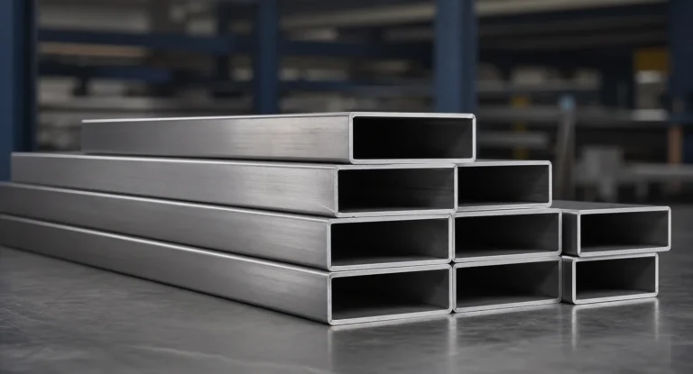 Stainless steel rectangular hollow sections with visible wall thickness